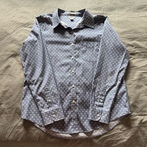LLBean Women’s Blue Polka Dot Shirt